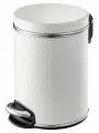 Ведро для мусора с педалью ромб белый, кант хром, 5л Geralis