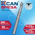 Фреза спиральная однозаходная стружка вверх XCAN 3,175х3.175х15х38мм по цветному металлу