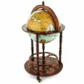 Глобус бар напольный Клавдий, сфера 40 см , на колесах, из дерева