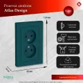 Розетка двойная изумруд, без заземления,16А, в сборе, Schneider Electric AtlasDesign (комплект 3шт) ATN000820