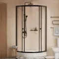 Душевой уголок с поддоном Homsly, черный, полукруглый 90*90 см, коллекция Basic, 4H-017-BR90-BSC