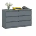 Широкий комод шесть ящиков Мори МК1200.6 цвет графит, ШхГхВ 120,4х41х73 см