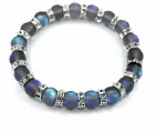 Браслет-нить Handinsilver ( Посеребриручку ), лабрадорит, 1 шт., размер 17 см, диаметр 8 см, голубой