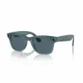 Умные очки Ray-Ban Wayfarer, размер 53-22-155, поляризованные линзы Polar Dusty Blue, оправа Matte Jeans