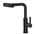 Смеситель для кухни RUSH Tinos (TI3732-18Black) с вытяжной лейкой, черный