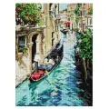 Алмазная мозаика Белоснежка Прогулка по Венеции / Набор алмазной мозаики 30х40 см / На подрамнике / Полная выкладка / Лодка / Город