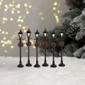 Набор статуэток Рождественские уличные фонари, 11 см, 6 шт, подсветка, батарейки