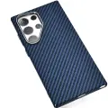 Чехол для Samsung S25 Ultra с MAGSAFE из ударопрочного пластика под карбон Luxo синий