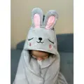 Полотенце детское с капюшоном зайчик уголок с ушками микрофибра