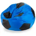Мир Пуффов Кресло-мешок размер- XXl, «Мяч» Сине-черный, cъемный водоотталкивающий чехол