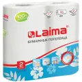 Полотенца бумажные бытовые, спайка 2 шт, 2-х слойные, (2х30 м), LAIMA, 22х23 см, белые, комплект из 9 шт, 128726
