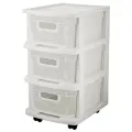 Комод трехсекционный на колесах Keeplex Ajur, 37 x 30 x 52 см, белое облако