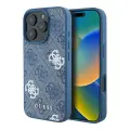 Guess чехол для iPhone 16 Pro Max, PU-кожа 4G Colored Peony синий (MagSafe)