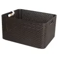 Коробка/корзина для хранения 30 л, RATTAN STYLE BOX L, CURVER, пластик, цвет тёмно-коричневый