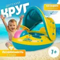 Детский надувной круг Машинка с козырьком