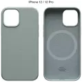 Силиконовый чехол COMMO Shield Case для iPhone 12/12 Pro с поддержкой беспроводной зарядки, Серо-зелёный