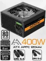 Блок питания для ПК 400W Черный ATX ZIRCON AA-400, 20+4pin 4+4pin 1*6+2pin 3*SATA 2*MOLEX вентилятор 120мм