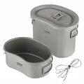 Lixada Outdoor Camping Titanium Canteen Set 380ml 750ml Подвесной горшок для