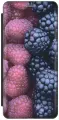 Чехол-книжка на Apple iPhone 6s / 6 / Эпл Айфон 6 / 6с с рисунком Малина и ежевика черный