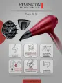Фен для волос Remington Silk AC9096, 2400 Вт, ионное кондиционирование, режимы Турбо и Холодный воздух, 6 настроек обдува, красный