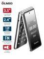 Кнопочный телефон OLMIO F50, раскладушка, 2 экрана, 1400 мА·ч, черный