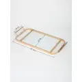 Декоративный поднос Ismat, прямоугольный, с ручками, бесцветный, 27x49 см