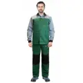 Костюм аспект: куртка длинная, брюки зеленый со светло-серым и черной отделкой р. 64-66/182-188 / Костюм рабочий мужской / Костюм рабочий