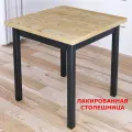 Стол кухонный Классика с квадратной лакированной столешницей из массива сосны 40 мм и ножками цвета антрацит, 70х70х75 см