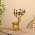 Подсвечник Сима-ленд Олень, металл, 23x28x41 см, золотистый
