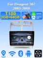 Магнитола для Peugeot 307 2001-2008 , Автомагнитола для Пежо 307,2din android 2+64G Мультимедиа Bluetooth FM WIFI Автомобильный