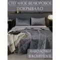 Покрывало на кровать, диван 240х260 комплект с наволочками 50х70 Бархат-Велюр