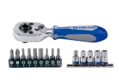 Набор вставок (бит) и головок с трещоткой 1/4, Torx, Hex, PH, 15 предметов KING TONY 2515MR