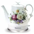 Электрический чайник Kelli KL-1432, керамика, 1,7 л, мощность 2200 Вт, белый