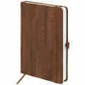 Ежедневник недатированный А5 Brauberg Wood (136 листов) обложка под кожу, резинка, коричневый (111676), 30шт.