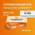 Пеноплекс Комфорт 40 мм (100 плит/10 упаковок/69.3 м2), утеплитель для стен, крыши, пола, экструзионный пенополистирол