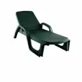 Шезлонг для дачи Ellastik Plast Прованс 190x70x32см, темно-зеленый, с регулируемой спинкой