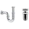 Сифон для раковины Wellsee Drainage System 182102004 в наборе 2 в 1: металлический сифон и выпуск с переливом в цвете хром