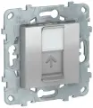 SE Unica New Алюминий Розетка компьютерная, RJ45, одиночная кат. 6 UTP