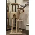 Когтеточка Киров, игровой комплекс, 150х60х60 см, для кошек, цвет белый/бежевый