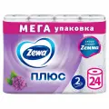 Туалетная бумага Zewa Плюс, 2 слоя, аромат сирени, 24 рулона