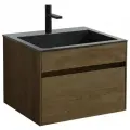 Тумба с раковиной из искусственного камня Vincea Chiara 600 T.Oak, Black