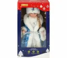 Игрушка под елку Миленд Внучка Деда Мороза в голубой шубе со снежинками, 30 см (Т-6581)
