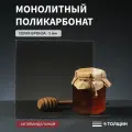 Монолитный поликарбонат, 5 мм, 350х750 мм, Серый, листовой, NEW