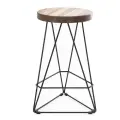 Полубарный стул ilwi MBL-W-ST-T-3-W/1/2 для кухни из металла с деревянным сиденьем в стиле лофт