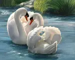 Алмазная мозаика Гранни «Влюбленные лебеди» (40х50 см, полная выкладка, квадратные стразы)