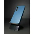 Leather Case S24/Кожаный чехол-накладка на Galaxy S24 (Галакси С24) премиум, цвет синий