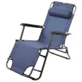 Green Days Шезлонг для дачи складной, туристический, металл, 153х60х80 см, до 100 кг, 2 положения спинки, синий