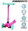 Самокат GRAFFITI, колёса световые PU 110/75 мм, ABEC 7, цвет розовый