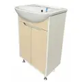 Тумба для ванной с раковиной Runo ЭкоНова 50, белый-кремовый, раковина Уют 50