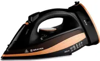 Утюг беспроводной BRAYER BR4010, 2400 Вт, 140 г/мин, керамика, антикапля, самоочистка, вертикальное отпаривание, черный